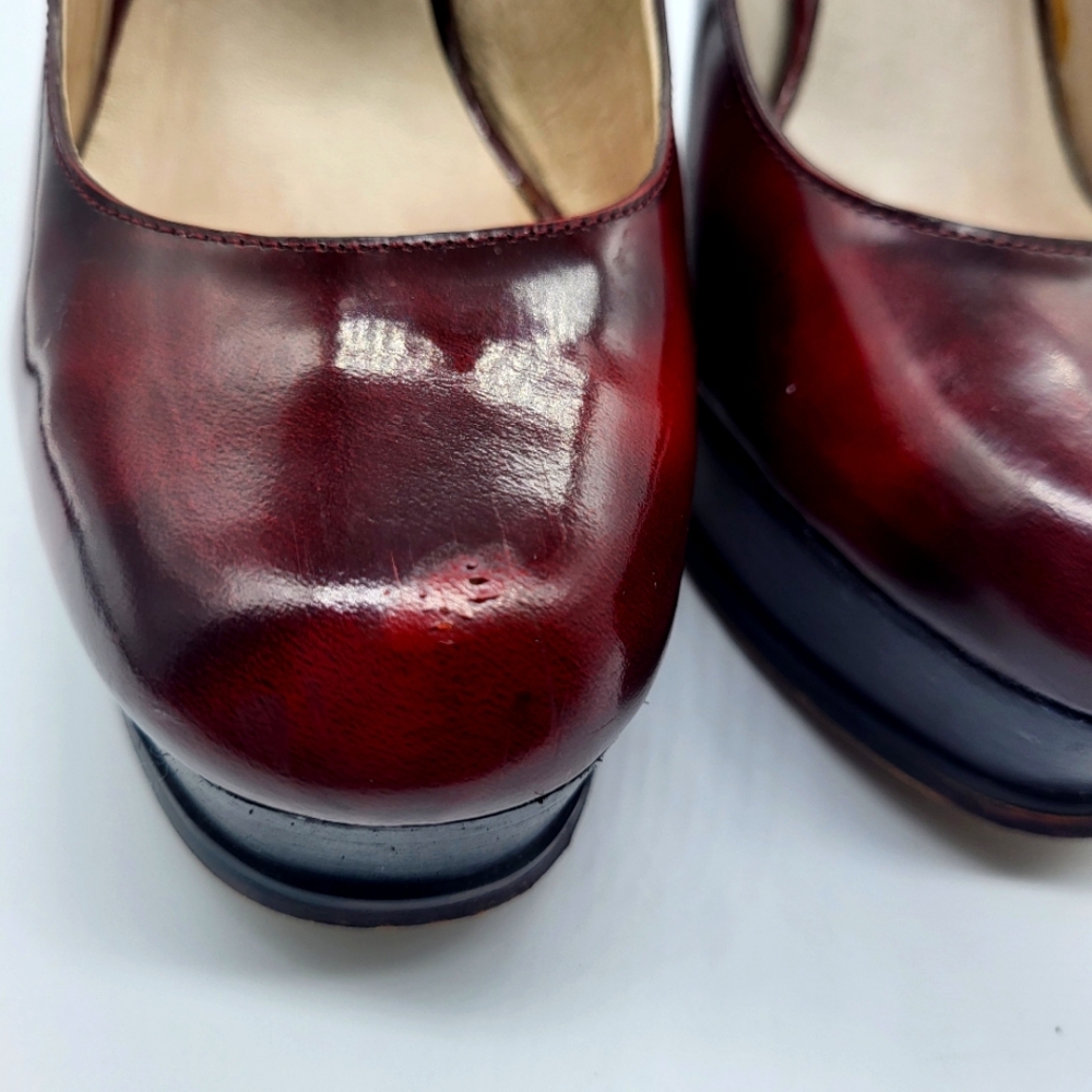 Michael Kors Eboni Bordeaux Mary Janes Platform Pump Sz.9 - Picture 10 of 16